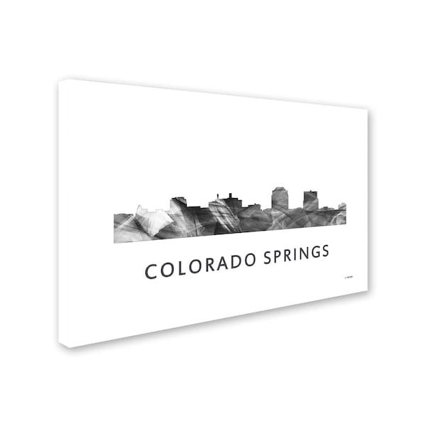 Marlene Watson 'Colorado Springs CO Skyline WB-BW' Canvas Art,30x47